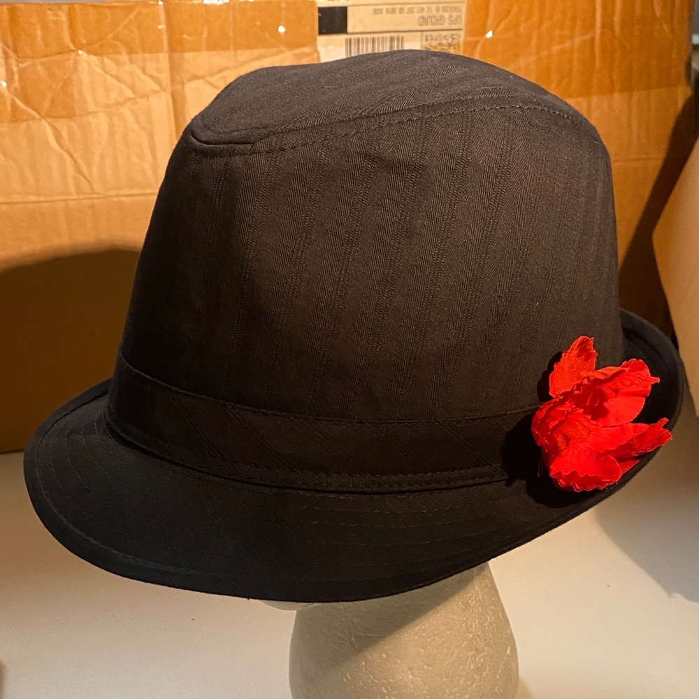 Lids Black Fedora with Red Accent 2XL